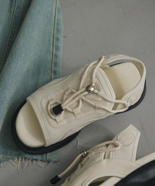 SENSE OF PLACE by URBAN RESEARCH(センスオブプレイスバイアーバンリサーチ)の「ボリュームソールドロストスポーツサンダル(サンダル・レディース・BLACK/IVORY/BEIGE・S/M/L)」の5枚目の写真