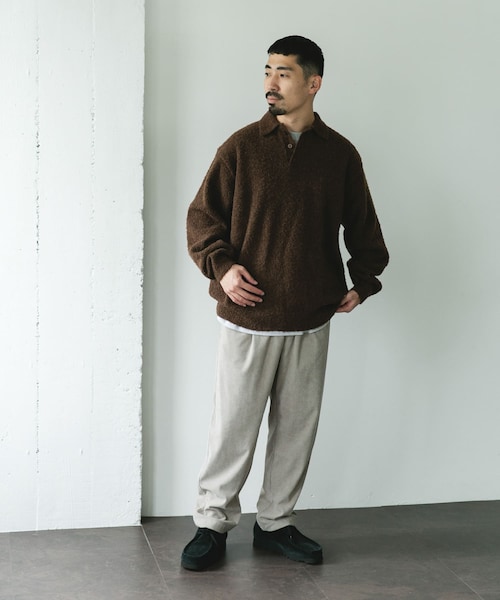 URBAN RESEARCH DOORS（アーバンリサーチドアーズ）の「ブークレ ニットポロシャツ（ニット/セーター・メンズ・BROWN/NAVY/BLACK・M/L）」の22枚目の写真