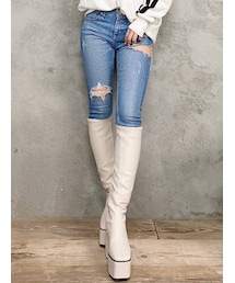 GYDA | SIDE RIPPED スキニーデニムパンツ(デニムパンツ)