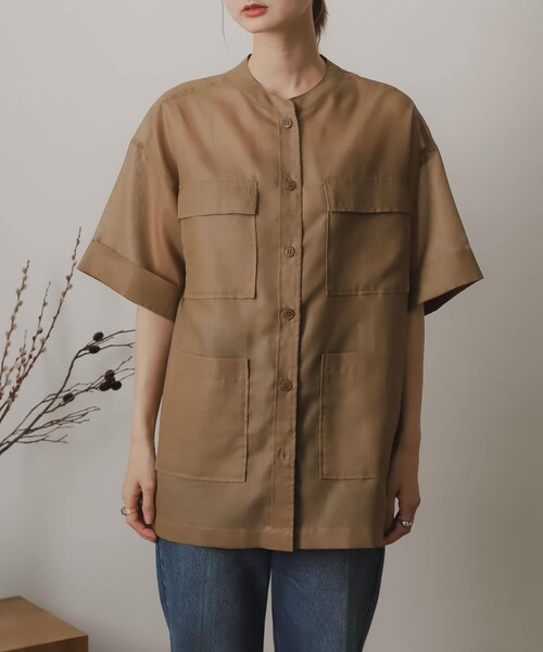 SENSE OF PLACE by URBAN RESEARCH（センスオブプレイスバイアーバンリサーチ）の「シアーミリタリージャケット（ミリタリージャケット・レディース・BROWN/IVORY・one）」の19枚目の写真
