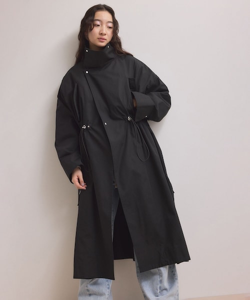 ADAM ET ROPE'(アダムエロペ)の「【WEB限定】・【サステナブル】スタンドカラーロングモッズコート(モッズコート・レディース・ブラック/オフホワイト/ブラウン系・F)」の17枚目の写真