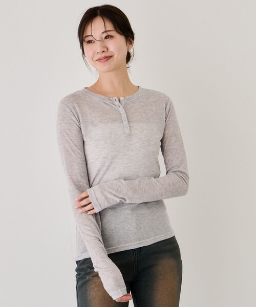 Jayro(ジャイロ)の「ヘンリーネックプルオーバー(Tシャツ/カットソー・レディース・ブラック/グレー/ホワイト系・M)」の13枚目の写真