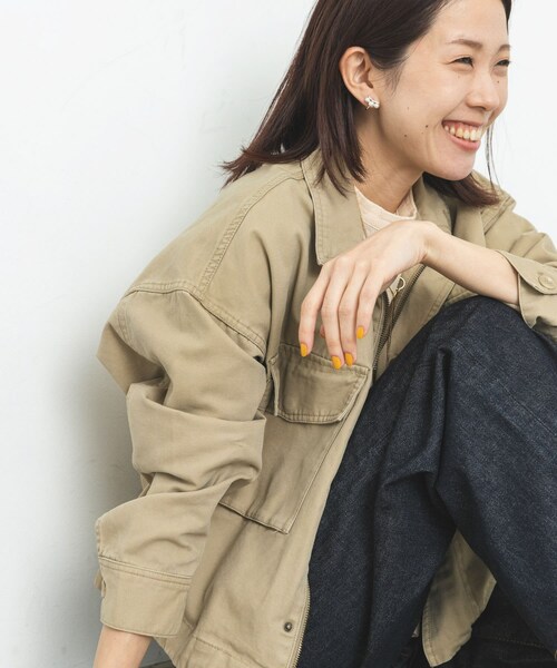 URBAN RESEARCH Sonny Label（アーバンリサーチサニーレーベル）の「ミリタリーショートジャケット（ミリタリージャケット・レディース・KHAKI/BEIGE・FREE）」の4枚目の写真
