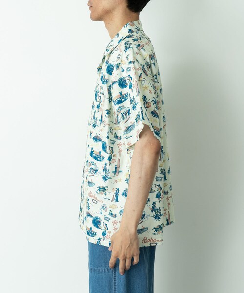 URBAN RESEARCH Sonny Label（アーバンリサーチサニーレーベル）の「HIROCKSHOWコラボアロハシャツ（シャツ/ブラウス・メンズ・オフ/ミント/ネイビー・M/L）」の12枚目の写真