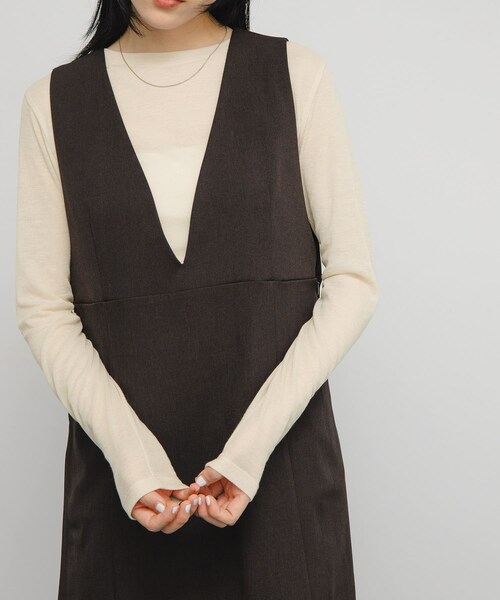 KBF（ケイビーエフ）の「シアーリブデザインカットソー（Tシャツ/カットソー・レディース・L.BEIGE/PINK/CHARCOAL・one）」の17枚目の写真