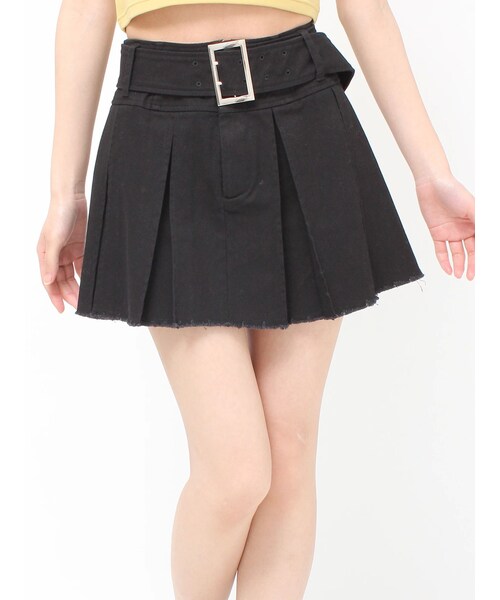 EVRIS（エヴリス）の「プリーツワイドベルトミニスカート（スカート・レディース・グレー/ブラック/ブラウン・S/M）」の6枚目の写真