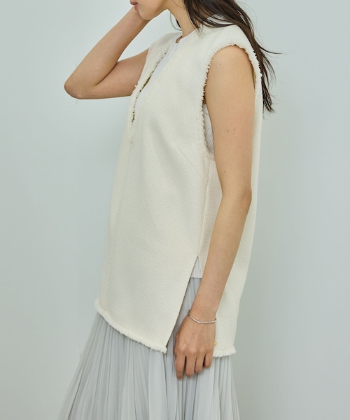 ROPE'（ロペ）の「【洗える】【WEB・一部店舗限定】サマーツイードオーバージレ（ベスト・レディース・ブラック系/キナリ系・F）」の19枚目の写真