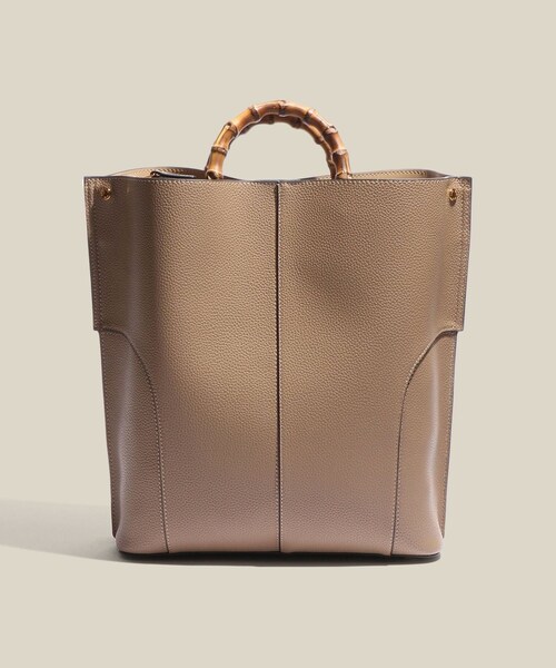 ROPE'（ロペ）の「【E'POR】BAMBOO BAG Large/A4対応・通勤・26SS新色（トートバッグ・レディース・ブラック系/オフホワイト/ベージュ系/グレー・F）」の6枚目の写真