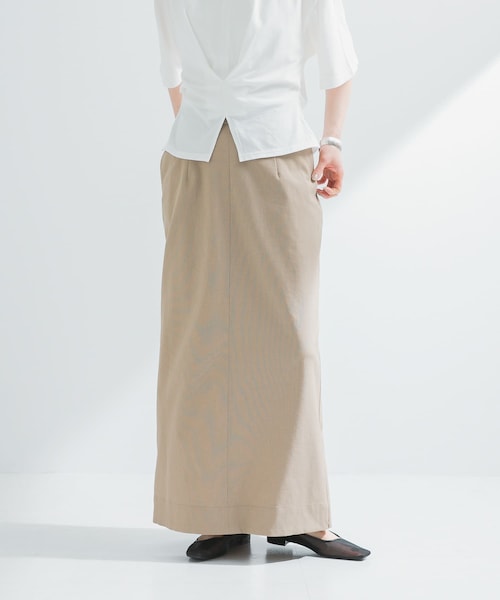 URBAN RESEARCH（アーバンリサーチ）の「『2サイズ展開』リネン混ロングスカート（スカート・レディース・BLACK/SAND BEIGE・36/38）」の2枚目の写真