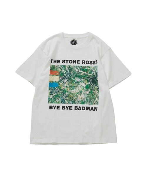 bonjour records（ボンジュールレコーズ）の「The Stone Roses/ザ・ストーン・ローゼス for bonjour records Official T-shirt（Tシャツ/カットソー・レディース・スミクロ/ホワイト/ホワイト系/オフホワイト/キナリ/グリーン系/ネイビー系/ブルー/ブルー系/レッド系/ピンク系・L/M/XL/XXL/S）」の4枚目の写真