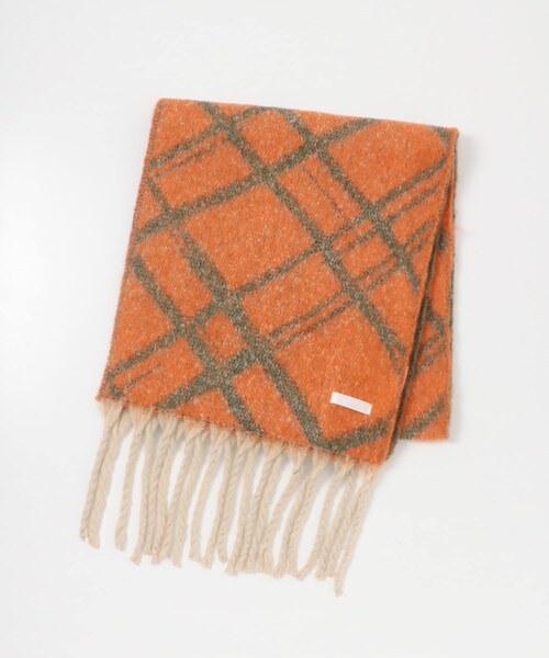 SENSE OF PLACE by URBAN RESEARCH（センスオブプレイスバイアーバンリサーチ）の「ラインチェックボリュームマフラー（マフラー・メンズ・RED/ORANGE・One）」の12枚目の写真