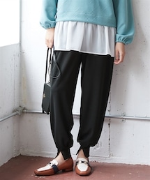 nissen | 大きいサイズ裾スリットやわらかジョガーパンツ(パンツ)