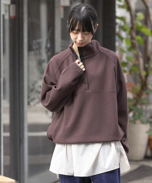 EKAL（エカル）の「ウォームドジャージスタンドプルオーバー（その他トップス・レディース・アイボリー/ブラック/ブラウン・one）」の3枚目の写真