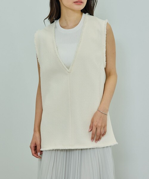 ROPE'（ロペ）の「【洗える】【WEB・一部店舗限定】サマーツイードオーバージレ（ベスト・レディース・ブラック系/キナリ系・F）」の18枚目の写真