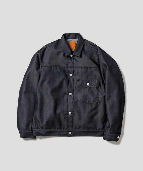 ADAM ET ROPE'(アダムエロペ)の「【NIKKE】デニム トラッカー ジャケット / ADAM ET ROPE' JEANS -PERS-(デニムジャケット・メンズ・ブラック/ブラック系/ネイビー・L/M/S)」の5枚目の写真