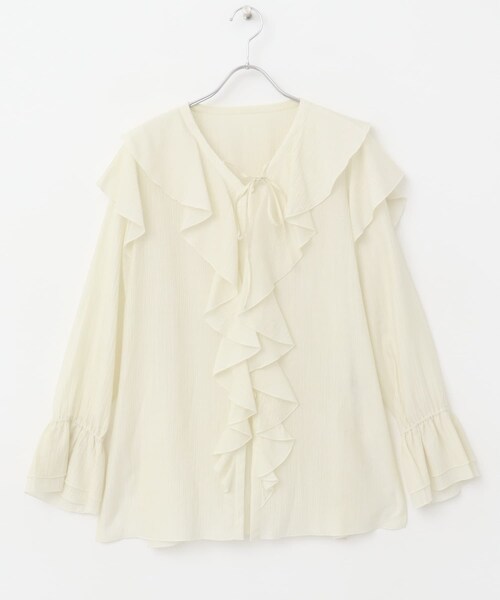 URBAN RESEARCH ROSSO（アーバンリサーチロッソ）の「『WEB/一部店舗限定』ラッフルデザインブラウス（シャツ/ブラウス・レディース・OFF WHITE/BLACK/PINK・FREE）」の17枚目の写真