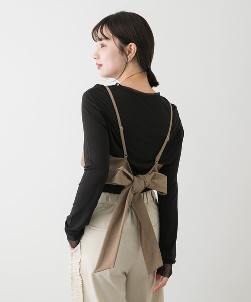 SENSE OF PLACE by URBAN RESEARCH（センスオブプレイスバイアーバンリサーチ）の「バックリボンビスチェ（その他トップス・レディース・BLACK/BEIGE・one）」の12枚目の写真