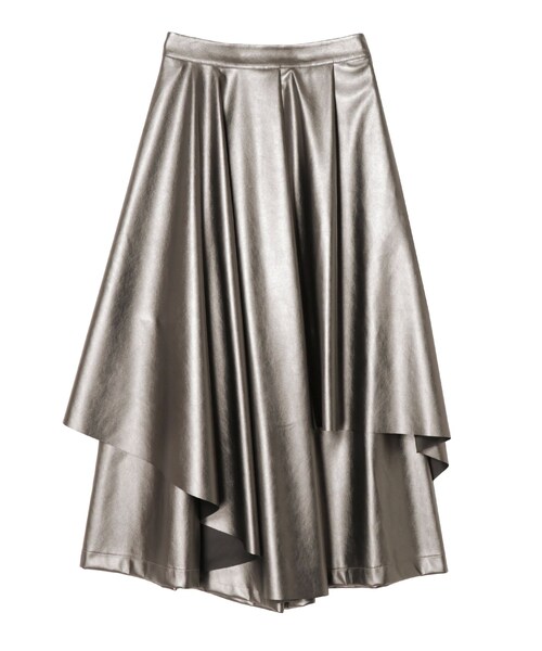 UN3D.（アンスリード）の「FAKE LEATHER ASYMME LAYERED PT（その他パンツ・レディース・ブラック/シルバー・36/38）」の4枚目の写真