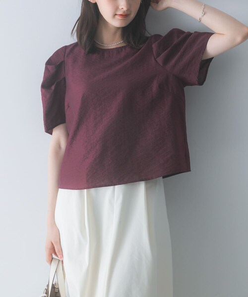 URBAN RESEARCH ROSSO（アーバンリサーチロッソ）の「フォルムスリーブシアーブラウス（シャツ/ブラウス・レディース・WHITE/BLACK/BORDEAUX・Free）」の3枚目の写真