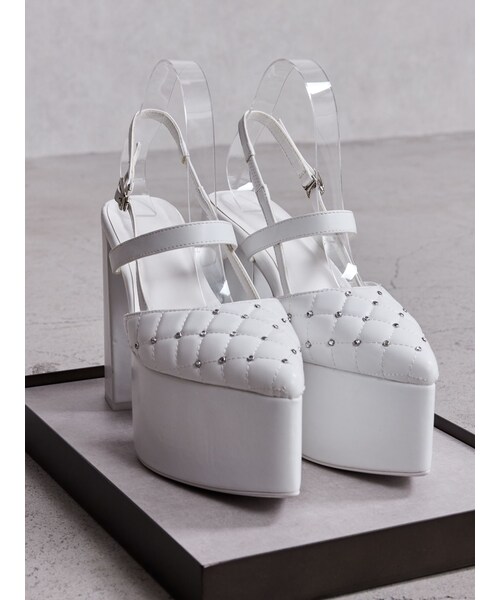 GYDA（ジェイダ）の「bijou quiltingパンプス（パンプス・レディース・オフホワイト/ブラック・S/M/L）」の4枚目の写真