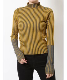 MURUA | バイカラーリブニットトップス(ニット/セーター)