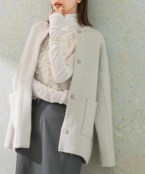 URBAN RESEARCH ROSSO（アーバンリサーチロッソ）の「エアリーニットジャケット（カーディガン/ボレロ・レディース・L/GRAY/YELLOW/MOCHA・FREE）」の4枚目の写真