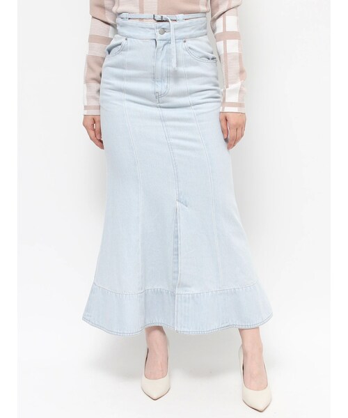 RESEXXY（リゼクシー）の「ウエストデザインマーメイドデニムスカート（デニムスカート・レディース・アイスブルー/ホワイト/インディゴ・S/M）」の8枚目の写真
