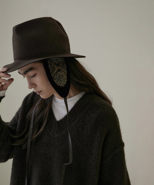 ADAM ET ROPE'(アダムエロペ)の「【chisaki(チサキ)】Nanaco/ナナコ(ハット・レディース・ブラック/ダークブラウン・F)」の21枚目の写真