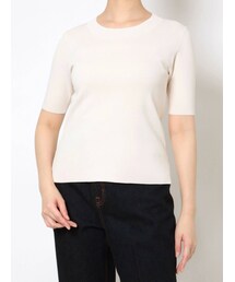 LAGUNAMOON | ミニマルハーフスリーブニットプルオーバー(ニット/セーター)