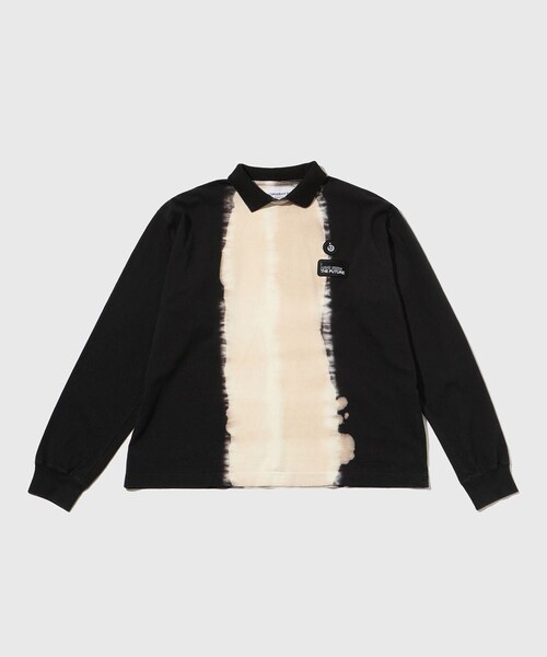 ADAM ET ROPE'(アダムエロペ)の「【NOMA RHYTHM TEXTILE/ノーマリズム テキスタイル】Hand Dye Polo Tee Shirt(ポロシャツ・メンズ・ブラック・2/3)」の3枚目の写真