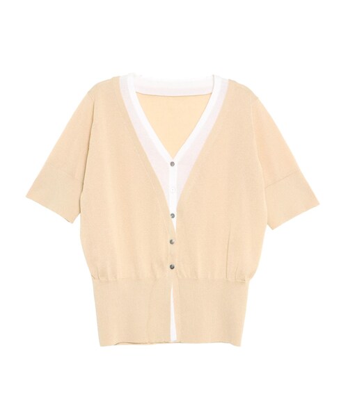 ELENDEEK(エレンディーク)の「COLOR LAYERED HALF SLEEVES KT(ニット/セーター・レディース・チャコールグレー/ピンク/ベージュ・F)」の8枚目の写真