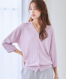 7days Life Styling | 【ひんやり接触冷感】抜け感Ｖネックカーディガン（ＵＶカット・毛玉防止）(カーディガン/ボレロ)
