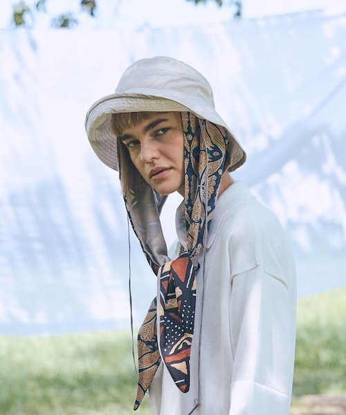 ADAM ET ROPE'（アダムエロペ）の「【J'aDoRe・一部店舗限定】【chisaki（チサキ）】Hana（ハット・レディース・ホワイト系/オリーブ・F）」の13枚目の写真