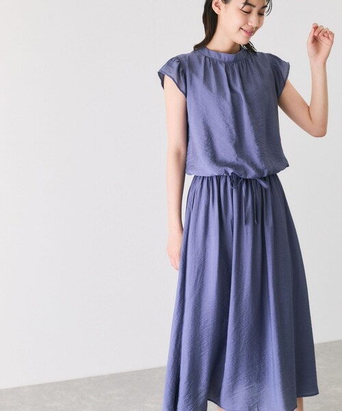 Jayro（ジャイロ）の「レーヨンナイロンオーガン袖フリルワンピース（ワンピース・レディース・ブラック/オフホワイト/ブルー/ピンク・M）」の18枚目の写真