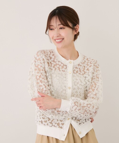 Jayro(ジャイロ)の「フラワーシアーカーディガン(カーディガン/ボレロ・レディース・ブラック系/ホワイト系・F)」の13枚目の写真