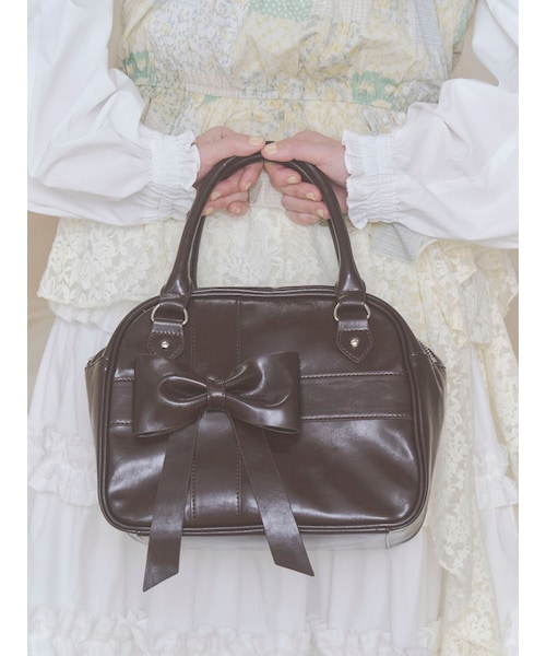 merry jenny（メリージェニー）の「bow ribbon gift bag（ハンドバッグ・レディース・ブラック/レッド/ブルー/ブラウン・F）」の4枚目の写真