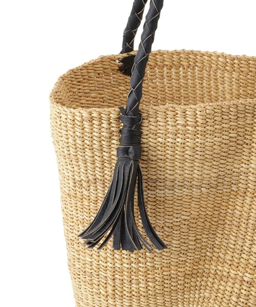 ADAM ET ROPE'（アダムエロペ）の「【J'aDoRe・店舗限定】【African Square（アフリカンスクエアー）】ボルガウェーブフリンジバスケット（かごバッグ・レディース・キナリ・F）」の10枚目の写真