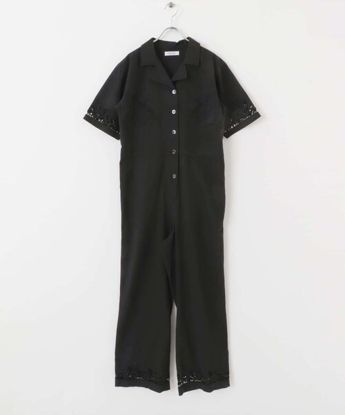 URBAN RESEARCH Sonny Label（アーバンリサーチサニーレーベル）の「エンブロイダリーコットンオールインワン（サロペット/オーバーオール・レディース・チャコールブラウン/ブラック・36/38）」の11枚目の写真