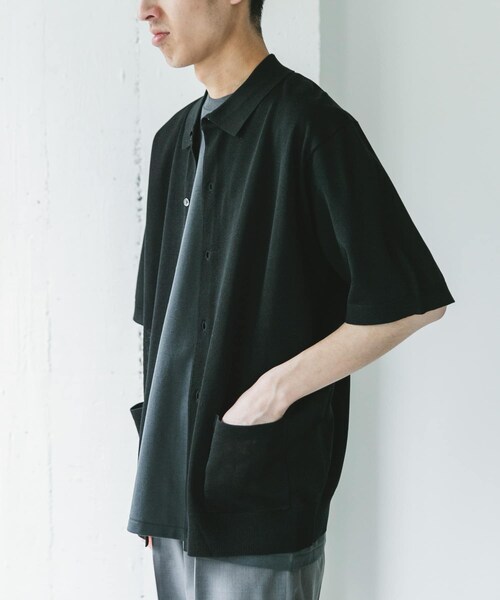 URBAN RESEARCH DOORS(アーバンリサーチドアーズ)の「リネンライクショートスリーブシャツカーディガン(カーディガン/ボレロ・メンズ・BLACK/GRAY/NAVY・M/L)」の9枚目の写真