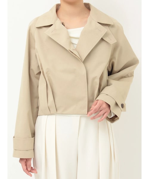 LAGUNAMOON（ラグナムーン）の「タックヘムトレンチライクショートブルゾン（ブルゾン・レディース・ネイビー/ベージュ・F）」の2枚目の写真