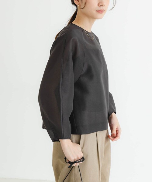 URBAN RESEARCH（アーバンリサーチ）の「『MADE IN JAPAN』オーガンジーブラウス（シャツ/ブラウス・レディース・CHARCOAL/BEIGE・FREE）」の12枚目の写真