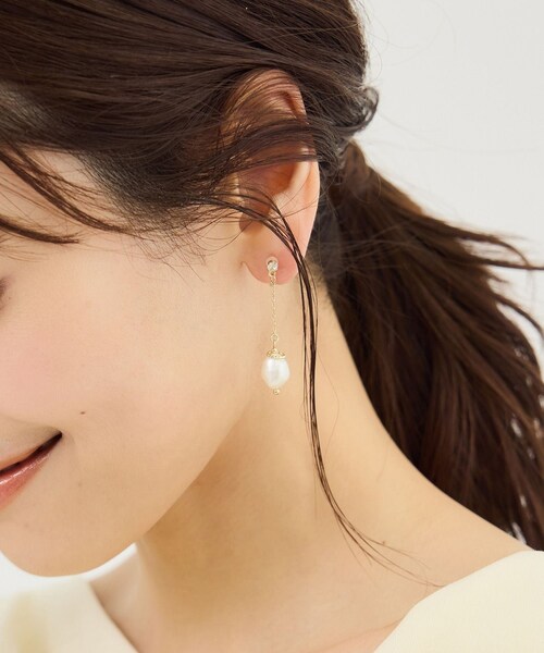 ROPE' PICNIC（ロペピクニック）の「チェーン/パールノンホールピアス（ピアス（両耳用）・レディース・ゴールド/シルバー・F）」の3枚目の写真