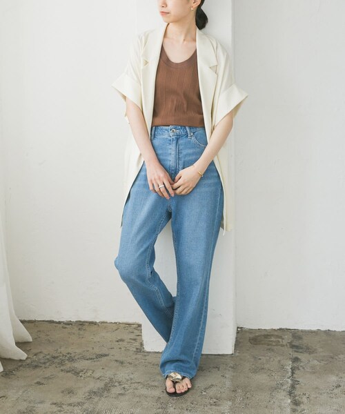 URBAN RESEARCH（アーバンリサーチ）の「ハーフスリーブジャケット（テーラードジャケット・レディース・CHARCOAL/IVORY・FREE）」の10枚目の写真