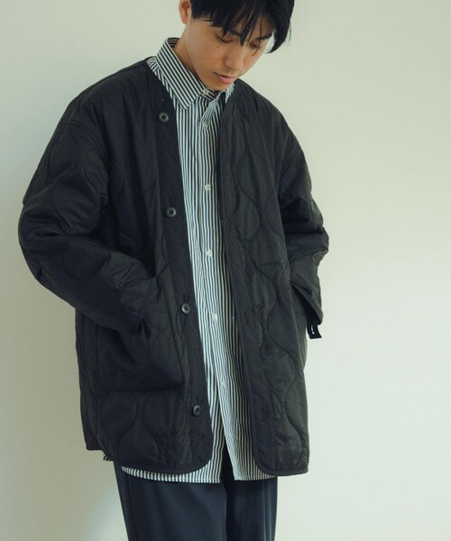 ITEMS URBANRESEARCH(アイテムズ アーバンリサーチ)の「中綿ライナー付 フードレスショートモッズ(モッズコート・メンズ・KHK/BLK・M/L)」の20枚目の写真