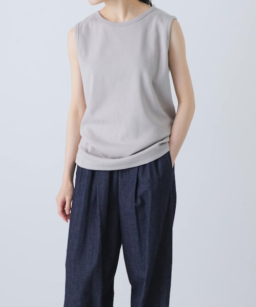 かぐれ（カグレ）の「フライスノースリーブカットソー（タンクトップ・レディース・GREGE/OFF/BLACK・FREE）」の3枚目の写真