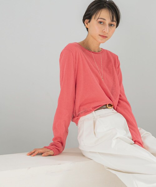 URBAN RESEARCH ROSSO（アーバンリサーチロッソ）の「シアーレイヤードニット（ニット/セーター・レディース・OFF WHITE/PINK・Free）」の14枚目の写真