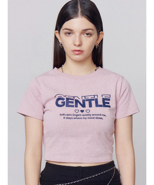 EMODA（エモダ）の「ジェントルプリントTシャツ（Tシャツ/カットソー・レディース・ホワイト/グレー/ピンク/ブラウン・F）」の5枚目の写真