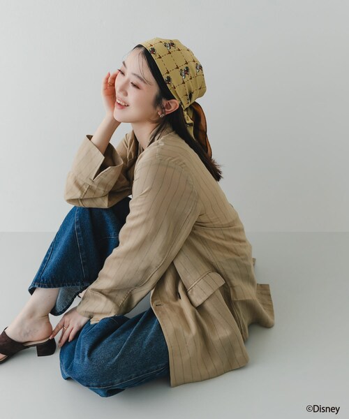 RODE SKO（ロデスコ）の「別注/Disney/大判スカーフ（バンダナ/スカーフ・レディース・BEIGE/BLUE・One）」の8枚目の写真