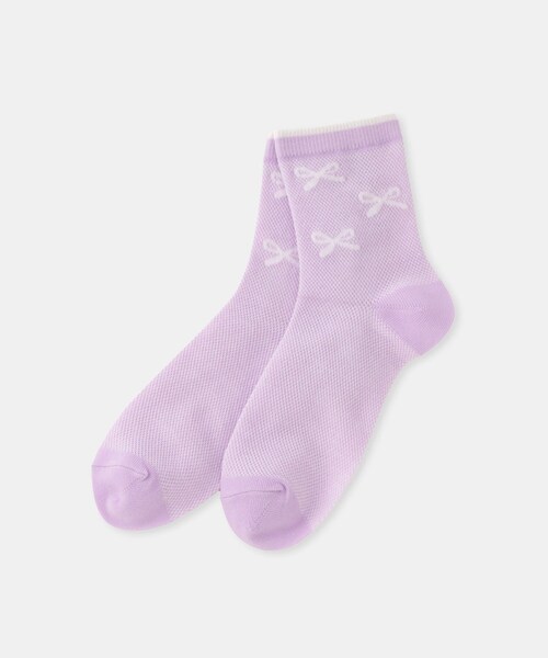 ROPE' PICNIC(ロペピクニック)の「【KIDS/キッズ】メッシュリボンソックス(ソックス/靴下・キッズ・ホワイト系/ラベンダー・F)」の3枚目の写真