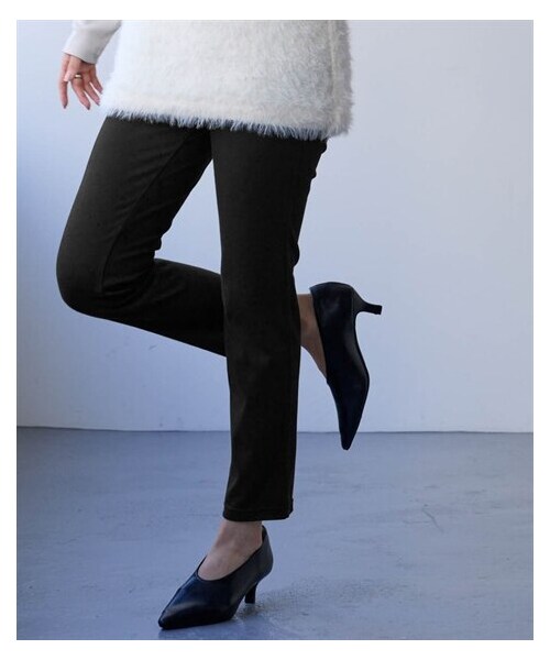 nissen（ニッセン）の「＜大きいサイズ＞軽ふわニットツイルスキニーパンツ（スウェットパンツ・レディース・アイボリー/ベージュ/グレー(デニム)/ブルー(デニム)/黒・L/LL/3L/4L/5L/6L/8L/10L）」の18枚目の写真